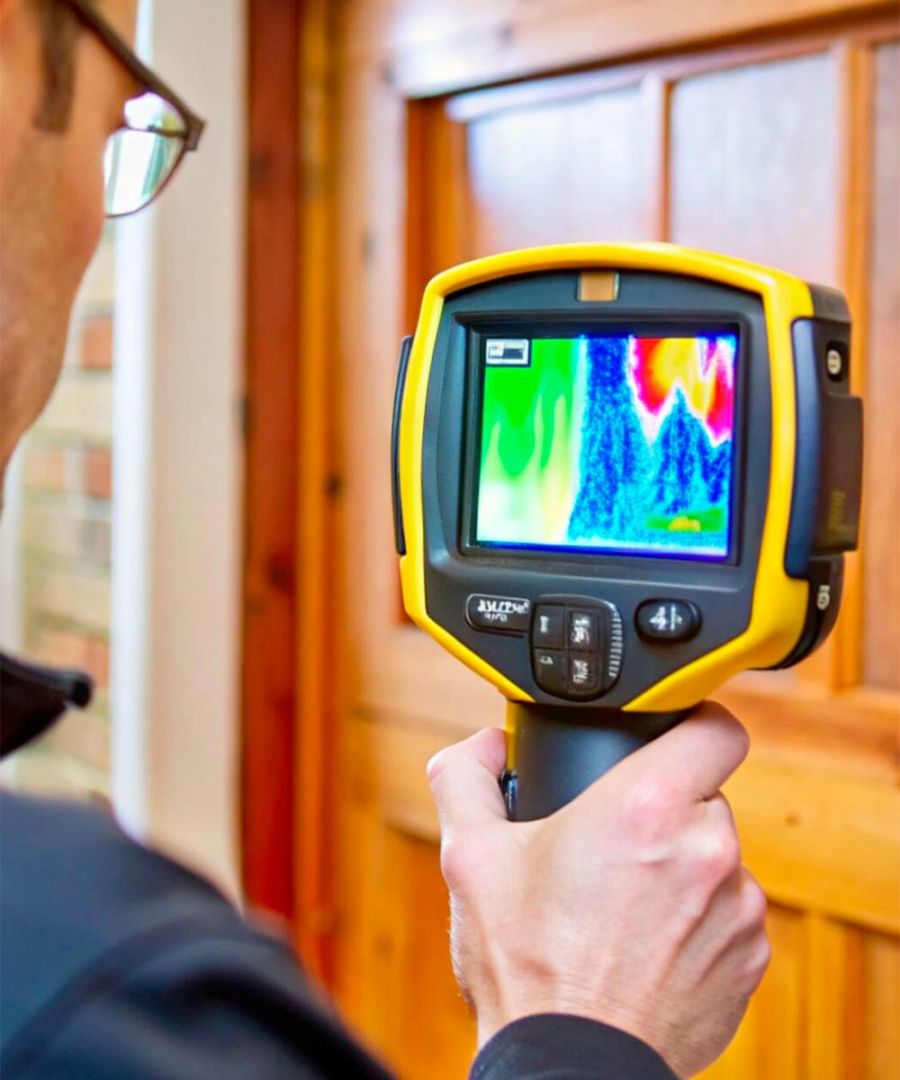 Audit énergétique d'une porte d'entrée en bois pour une habitation